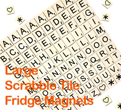 Modern Fridge, Large Scrabble Tiles, Letter Tiles, Scrabble Tiles, Kitchen Decoration, Refrigerator Magnets, Fridge Magnets, Full Set, Refrigerator