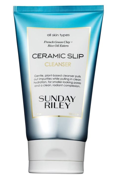 Best Face Wash For Oily Skin: Sunday Riley Ceramic Slip Cleanser Oil Pollution, French Green Clay, French Green, Sunday Riley, Foaming Cleanser, Green Clay, Benzoic Acid, Oily Skin Care, Gel Cleanser