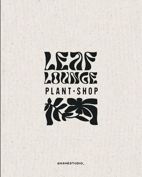 Ashes Studio | Logo + Brand Designer on Instagram: "LEAF LOUNGE 🌱 [branding] we went 70’s for this cute plant shop’s branding retro prints + canvas flower bags what do you think? 🤍 @briefclub @e.nash.design" Plant Logos Design, Plant Store Logo, Pink Pothos, Plant Logo Design Branding, Plant Shop Branding, Plant Logo Ideas, Plant Shop Logo, Plant Typography, Flower Farm Logo