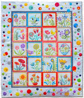 Creative Longarm Quilting by Karen Marchetti: Nakita's Whimsical Quilt Garden Garden Quilts, Appliqué Patterns, Flower Garden Quilt, Bright Quilts, Appliqué Quilts, Garden Pattern, Quilt Border, Quilt Festival, Garden Quilt