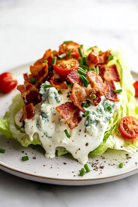 Iceberg Lettuce Salad Recipes, Paleo Ranch Dressing, Wedge Salads, Iceberg Wedge Salad, Iceberg Lettuce Salad, Iceberg Salad, Wedge Salad Recipes, Blue Cheese Dressing Recipe, Lettuce Salad Recipes