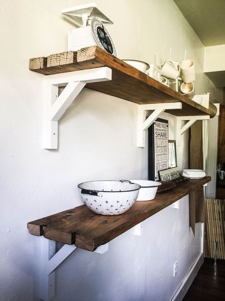 how i built reclaimed wood shelves, dining room ideas, repurposing upcycling, shelving ideas, woodworking projects Reclaimed Wood Shelves, Shelving Ideas, Farmhouse Shelves, Reclaimed Wood Projects, Floating Shelves Diy, Estantes Flotantes, Cool Ideas, Shelf Styling, Diy Shelves