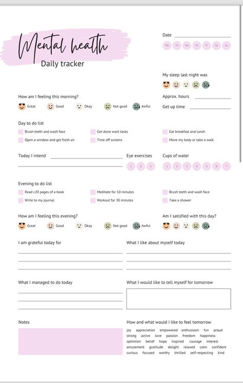 Discover diverse digital planners!  Find the perfect one to track mood, gratitude, fitness goals, and more.  Organize your life, boost wellness, and achieve your dreams.  Explore unique designs and functionalities now! Printable Pages Journal, Mood Tracker Goodnotes Template, Digital Self Care Journal, Journal Pages Template, Daily Journal Prompts For Mental Health, How To Journal For Mental Health, Diary Page Template, Emotion Diary, Planner Organization Templates