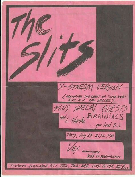 THE SLITS Y Typography, Punk Typography, Wave Pictures, Punk Zine, Zine Inspiration, Punk Flyers, Bad Brains, Minor Threat, The Slits