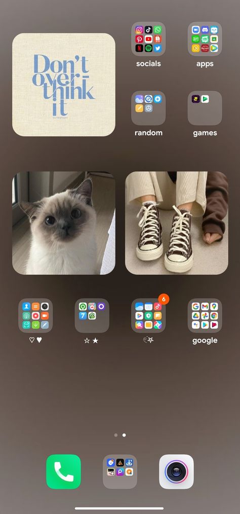 Folder Names Ideas, Brown Homescreen, 15 Aesthetic, Name Folder, Screen Layout, Phone Inspiration, Iphone Organization, Iphone Photo App, Homescreen Iphone