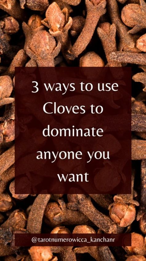 Domination Series! 3 ways to use cloves for domination. Try it and let me know how it goes! . . . . . . #instagramreels #reelsinsta… | Instagram Burning Cloves Benefits, Cloves For Protection, Spiritual Benefits Of Clove, Cloves Spiritual Benefits, Cloves Health Benefits, Onion Benefits, Karma Spell, Lucky Things, Tarot Numerology