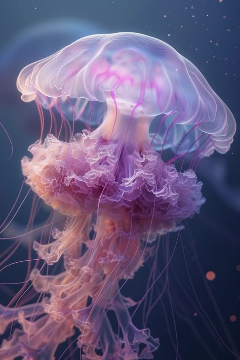 Midjourney Feed Pink Octopus Aesthetic, Pink Sea Animals, Pink Jellyfish Aesthetic, Cool Sea Creatures, Jellyfish Aesthetic, Jellyfish Pictures, Marine Life Art, Sea Jellies, Pink Jellyfish