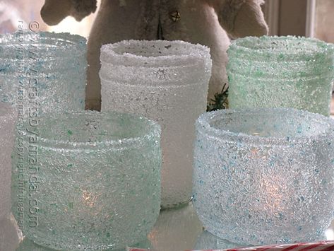 epsom salt luminaries - copyright Crafts by Amanda Epsom Salt Candle Holder, Epsom Salt Candles, Salt Candle Holder, Holiday Mason Jar, Mason Jar Luminaries, Diy Candles Easy, Beauty Crafts, Epsom Salt, Mothers Day Crafts