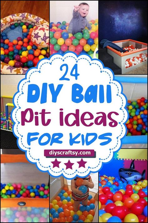 DIY Ball Pit Ideas Ball Pit Ideas, Diy Ball Pit, Ball Pit For Toddlers, Kids Ball Pit, Baby Ball Pit, Ball Pit Balls, Diy Toddler, Dog Ball, Ball Pit