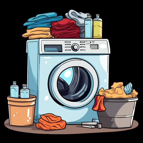 Doing Laundry Illustration, Doing Laundry Drawing, Dishwasher Illustration, Washing Machine Drawing, Washing Machine Clipart, Washing Machine Illustration, Washing Illustration, Laundry Illustration, Laundry Clipart