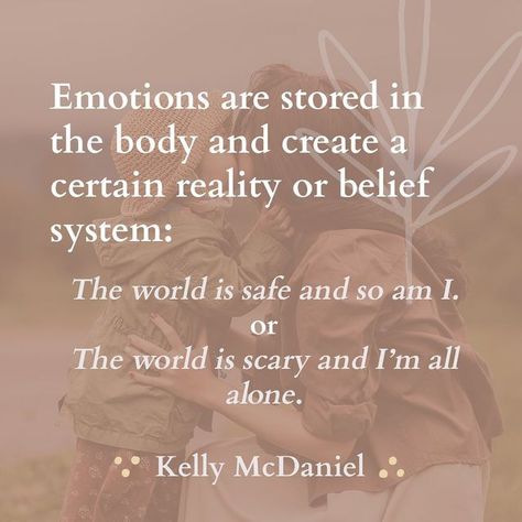 Kelly McDaniel LPC NCC| Mother Hunger on Instagram: "Emotions are stored in the body and create a certain reality or belief system ~ The world is safe and so am I or The world is scary and I’m all alone. Stored sensations like these become implicit memories. Unlike explicit memory that is conscious and has language, implicit memory is unconscious and has none. Implicit memories reside deep within the limbic structures of the brain, silently whispering messages of safety or danger to the Implicit Memory, Mother Hunger, Belief System, All Alone, Feminine Energy, The Brain, Self Development, Take Care Of Yourself, The Body