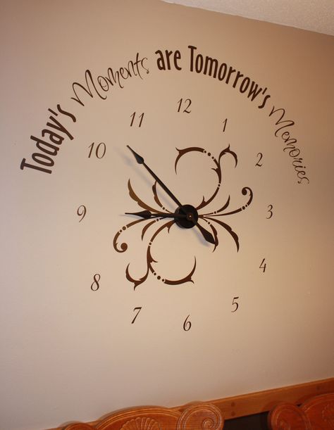 Staci's house knows the TIME  Simply Said Time :)  Thanks, Staci :)  www.mysimplysaiddesigns.com/sue Clock Quotes, Clock Quotes Inspiration, Quotes About Time Clocks, The Clock Is Ticking Quotes, Wood Signs Wall Clocks, Clock Sayings, Clock Sayings Quote, Clocks Quotes, Wall Clock Decor Ideas