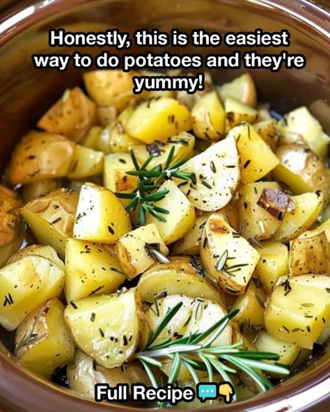 Honestly, this is the easiest way to do potatoes and they're yummy! Best Crockpot Potatoes, Potatoes In Crock Pot Slow Cooker, Easy New Potatoes Recipes, Crockpot Potato Side Dishes, Potatoes In Crockpot Recipes, Party Potatoes Recipe Crockpot, Slow Cooker Potatoes Recipes, Easy Crockpot Potatoes, Crock Pot Potatoes Recipes