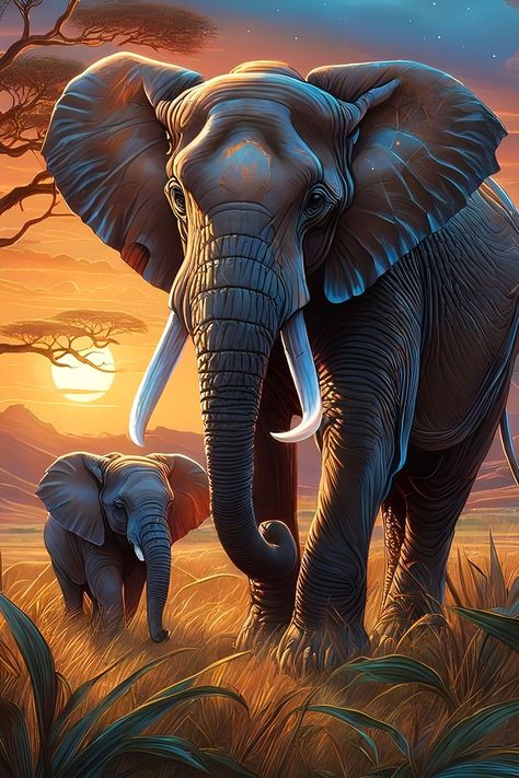 Elephant Pictures Art, Elephant Art Drawing, Elephant Portrait, Africa Art Design, Elephant Artwork, Elephant Wallpaper, Elephant Images, Elephant Pictures, Elephants Photos