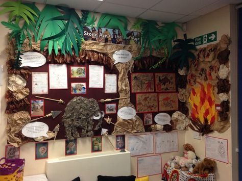 My Stone Age display: The Stone Age Display, Stone Age To Iron Age Display, Stone Age Display Year 3, Stone Age Year 3, Stone Age Ks2, Classroom Displays Ks2, Stone Age Display, Mammoth Art, Stone Age Boy