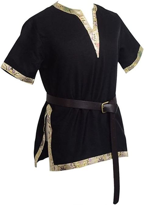 Amazon.com: BLESSUME Medieval Viking Tunic with Belt LARP Aristocrat Chevalier Cosplay Costume (XL, Black) : Clothing, Shoes & Jewelry Viking Halloween Costume, Knight Cosplay, Medieval Tunic, Costume Viking, Viking Tunic, California Costumes, Medieval Clothes, Role Play Costume, Viking Costume