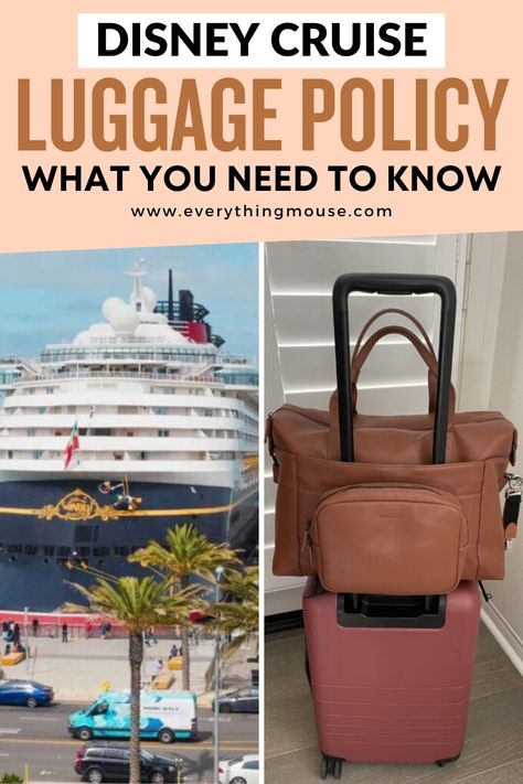 How much luggage can you really take on a Disney Cruise? Here is everything you need to know about luggage and packing for a Disney Cruise. Disney Wish Packing List, Disney Cruise Carry On Bag, Packing For Disney Cruise, Disney Cruise Must Haves, Disney Cruise Essentials, Disney Cruise Packing, Disney Cruise Pirate Night, Cruise Luggage, Disney Dream Cruise Ship