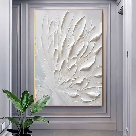 Structural Painting, Compound Art, 3d Texture Painting, White Abstract Wall Art, Triptych Art, Wall Art Textured, Acrylic Painting Flowers, Painting 3d, Wall Home Decor