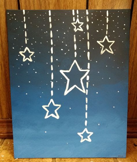 Count the Stars Star Shaped Canvas Painting, How To Paint Stars, Star Painting Ideas, Florida Room Decor, Florida Room, Star Painting, Cute Paintings, Mirror Painting, Small Canvas Art