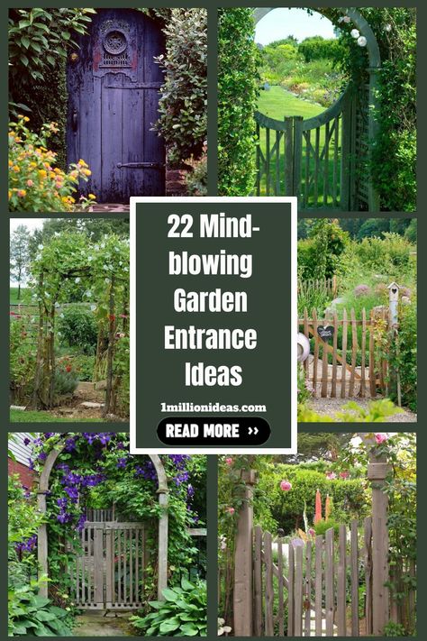 22 Mind-blowing Garden Entrance Ideas Garden Entrance Ideas, Small Garden Gates, Front Garden Entrance, Entrance Ideas Entryway, Unique Landscaping, Wooden Garden Gate, Outdoor Gate, Entrance Ideas, Hidden Garden