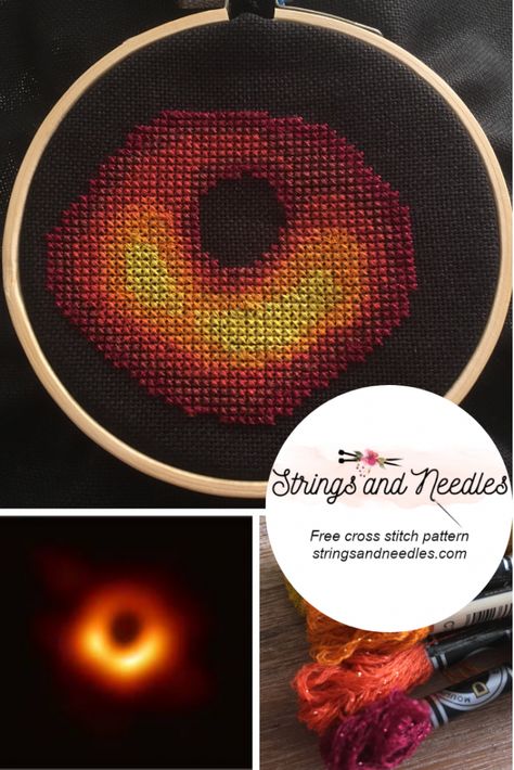 Black Hole Embroidery, Math Cross Stitch, Pixel Art Grid, So Many People, Black Hole, Cross Stitch Pattern, Astronomy, Stitch Pattern, One Pic