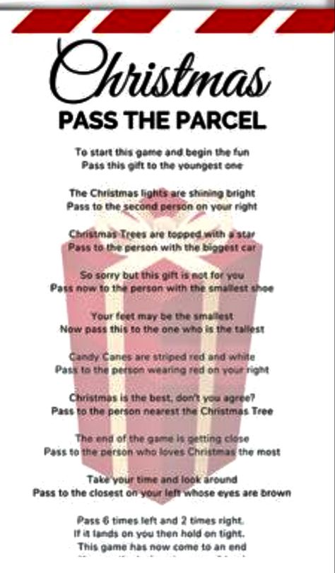 Pass The Parcel Game, Big Car, Wearing Red, Candy Cane, Christmas Lights, Christmas Fun, Red And White, Christmas, Gifts