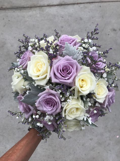 Bride Bouquets White And Purple, Lavender Color Flower Arrangements, Wedding Flower Arrangements Lilac, Simple Wedding Cake With Purple Flowers, Purple And White Wedding Bouquet, Spring Wedding Bouquets Bridesmaid, Blue And Purple Flower Centerpieces, Purple And Gold Flower Bouquet, Wedding Flowers Purple Lavender