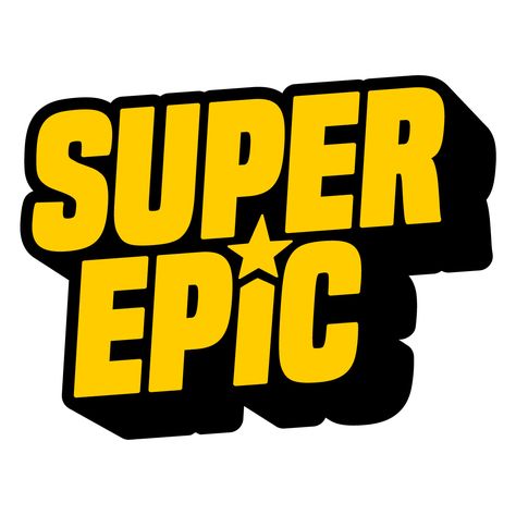 SUPER EPIC Logo www.superepic.com Super Hero Logo, Typographie Design, Epic Logo, Food Fest, Hero Logo, 3d Lettering, Magic Tattoo, My Photo Gallery, Typography Logo