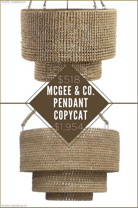 MCGEE & CO. VERANDA WOVEN PENDANT COPYCAT — KENDRA FOUND IT Restoration Hardware Cloud Couch, Restoration Hardware Dining Room, Fabric Panel Bed, Woven Chandelier, Natural Chandeliers, Restoration Hardware Cloud, Restoration Hardware Table, Pottery Barn Lighting, Mcgee And Co