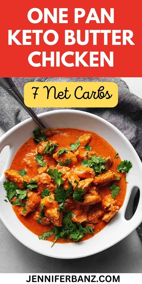 Low Carb Creamy Chicken, Keto Butter Chicken, Chicken Thigh Recipe, Pan Keto, Low Carb Meats, Dinners Recipes, Steamed Cauliflower, Takeout Food, Chicken Pieces