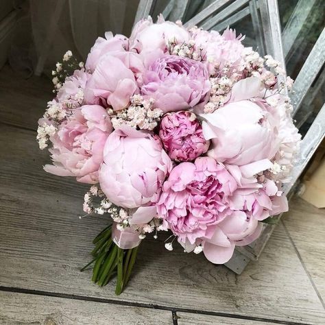 Wedding With Peonies, Peonies Flower Arrangement Wedding, Wedding Bouquets Bride Peony, Peony And Gypsophila Bouquet, Peonies Bride Bouquet, Peony And Rose Wedding Bouquet, Peony Roses Wedding Bouquet, Pink Peony Wedding Decor, Peonies And Hydrangeas Bouquet