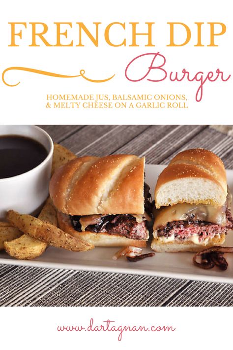 French Dip Burger, Cheesecake Factory Copycat, Beef Kabob Recipes, Angus Burger, Balsamic Onions, Cheesecake Factory Recipes, Onion Burger, Beef Kabobs, French Dip Sandwich