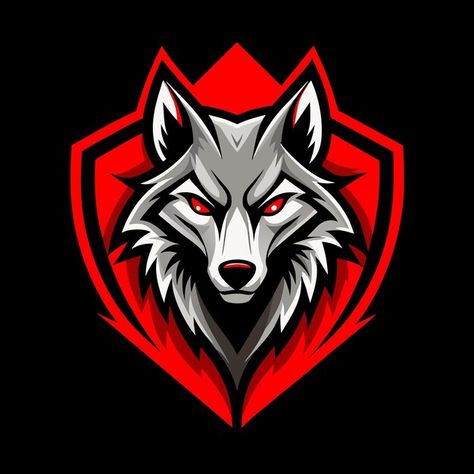 Wolf gaming logo red and black | Premium Vector #Freepik #vector Wolf Gaming Logo, Wolf Vector, Restaurant Floor Plan, Basketball Background, Create Logo Design, Wolf Logo, Ramadan Kareem Vector, Mascot Logos, Wolf Images