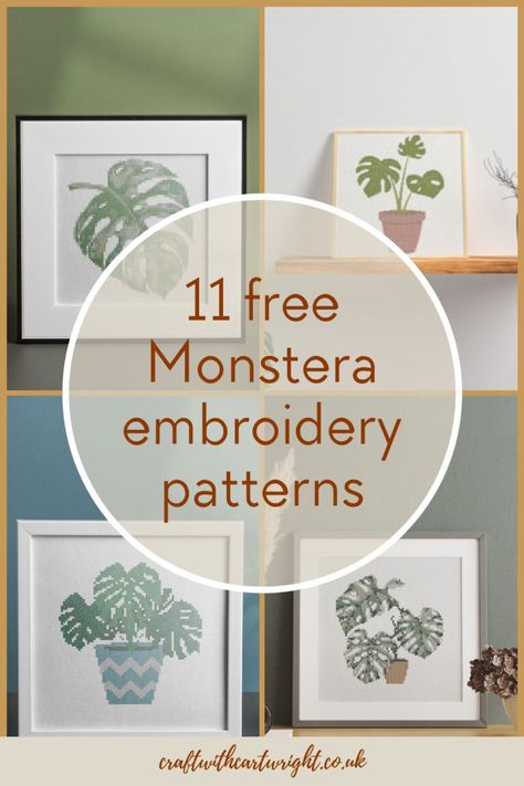 Monstera Leaf Embroidery Pattern, Monstera Embroidery Pattern, Monstera Stencil, Plant Embroidery Pattern, Monstera Embroidery, Monstera Leaf Art, Free Punch Needle Patterns, Applique Tutorial, Punch Needle Patterns