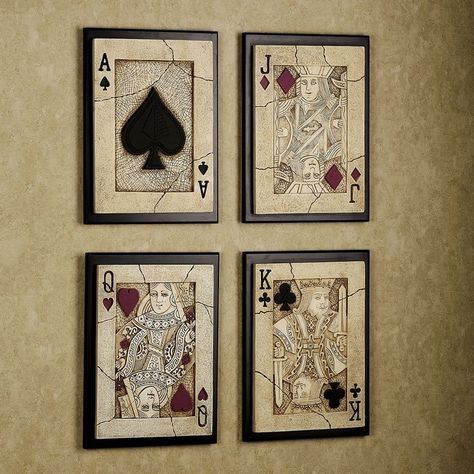 White And Gold Wall Decor, White And Gold Wall, Rug Trends, 8 X 10 Rug, Diy Playing Cards, Game Room Wall Art, Giant Card, Poker Room, Gold Wall Decor