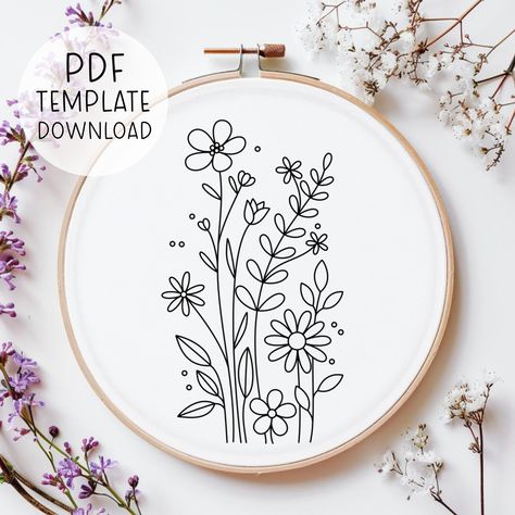 Tall Flowers Embroidery Pattern Download, Beginner Hand Embroidery Download, Embroidery Easy Wildflowers Embroidery Nature Embroidery PDF Floral Embroidery Patterns Templates, Embroidery Patterns Free Templates, Embroidery Nature, Flowers Embroidery Pattern, Flowers Hand Embroidery, Nature Embroidery, Embroidery Easy, Simple Hand Embroidery Patterns, Radha Painting