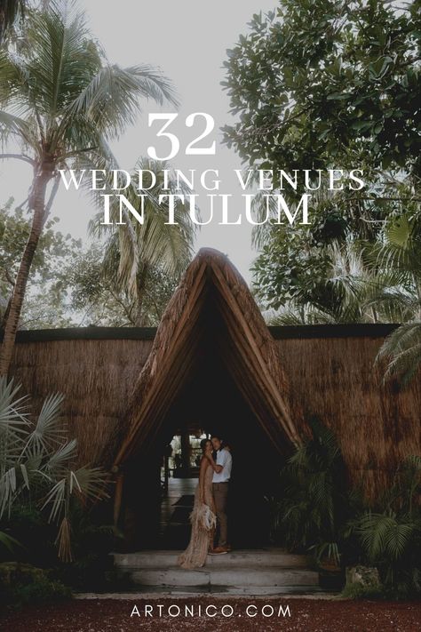 Guide of wedding venues in Tulum Tulum Micro Wedding, Tulum Mexico Wedding Venues, Akiin Tulum Wedding, Tropical Elopement Destinations, Beach Wedding Venue Aesthetic, Mexico Elopement Destinations, Wedding In Tulum Mexico, Tulum Destination Wedding, Small Mexico Wedding