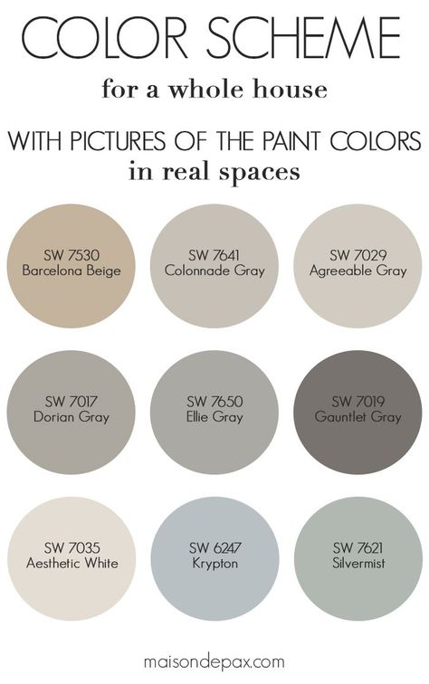 Best Neutral Gray and Greige Paint Colors: In this blog post, I'm sharing which paint colors I used in my home for neutral, bright home decor style! You can see real rooms and spaces featuring these paint colors to decide if it's the choice for your home. #paintcolor #paint Modern Farmhouse Paint Colors, Kitchen Ikea, Mindful Gray, Dover White, Farmhouse Paint Colors, Revere Pewter, Farmhouse Paint, Farm House Colors, Paint Color Schemes