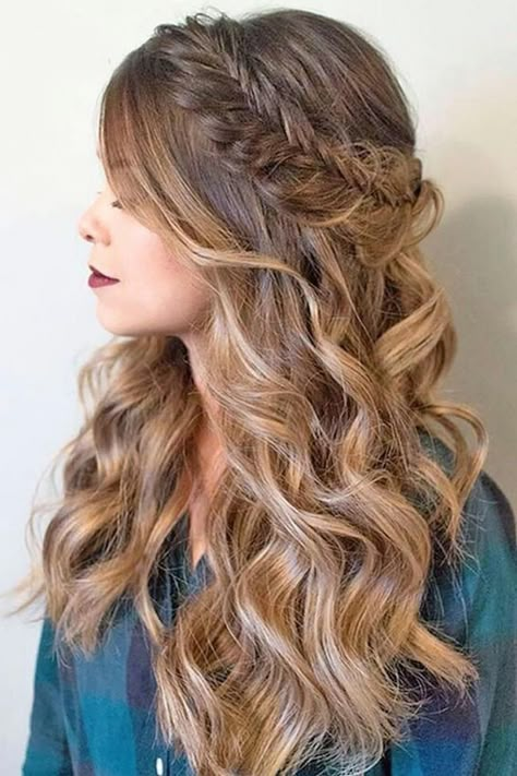 Fishtail Braid, Prom Hairstyles For Long Hair, Penteado Cabelo Curto, Prom Hairstyles, Wedding Hairstyles For Long Hair, Formal Hairstyles, Blonde Ombre, Fish Tail Braid, Down Hairstyles