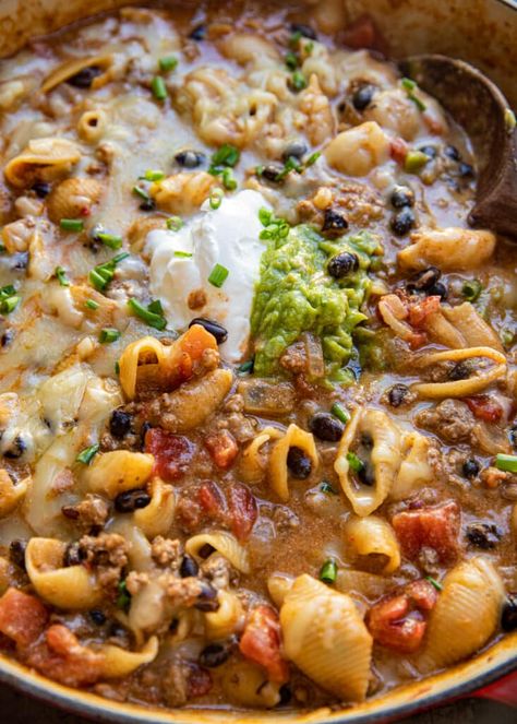 Protein Ground Beef Recipes, High Protein Ground Beef Recipes, Creamy Taco Pasta, Greek Yogurt Pasta, Cheesy Taco Pasta, High Protein Dinner, Protein Dinner, Creamy Garlic Sauce, Taco Pasta