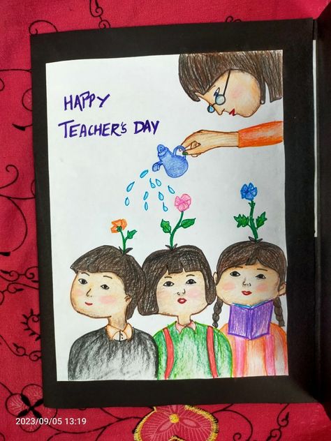 Dental Health Crafts, Teachers Day Drawing, Teachers Day Card, Unicorn Bag, Happy Teachers Day, Teachers Day, Art Lessons, Art Drawings, Oil Painting