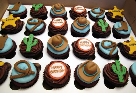 Cowboy Cupcakes by Cutie Cakes WY, via Flickr 1st Rodeo Birthday Cupcakes, Cowboy Cakes For Boys, Western Theme Cupcakes, Jack Oconnell, Cowboy Cupcakes, 1st Rodeo, Cowboy Cakes, Western Birthday Party, Horse Birthday Parties