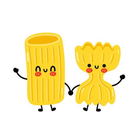 Pasta Cartoon, Macaroni Noodles, Pasta Art, Baby Couple, Macaroni Pasta, Cartoon Mascot, Cartoon Kawaii, Food Cartoon, Outline Illustration