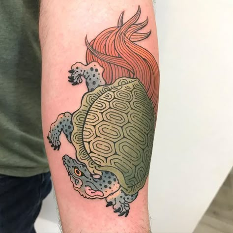 Kappa Tattoo, Tattoo Tortuga, Tortoise Tattoo, Traditional Japanese Tattoo Flash, Traditional Japanese Tattoo Designs, Tattoo Japanese Style, Turtle Tattoo Designs, Traditional Japanese Tattoo, Octopus Tattoos