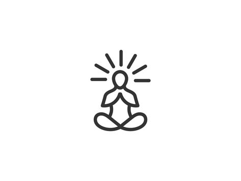 Meditation Light, Meditation Illustration, Meditation Logo, 8 Logo, Simple Sketches, Indian Illustration, Easy Meditation, Buddhist Meditation, Minimalist Icons