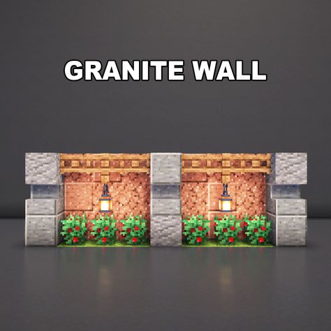 Minecraft Granite Wall ✅ Follow for OP Minecraft Builds 📢 Share with your Friends 💬 Rate this Build 1-10 🔖Tags 🔖 #minecraft #minecraftbuilds #minecrafters #minecraftpe #minecraftmemes #mınecraftideas #minecraftbuild #minecraftbuilding #minecraftbuilding #minecrafttutorial #minecraftonly #mcpe #minecraftpc #minecraftcreations #minecraftdaily #minecraftdesign #minecraftjava #minecrafts #minecraftyoutuber #gaming Minecraft Mob Proof Wall, Minecraft Granite, Minecraft Fence Designs, Minecraft Wall Design, Minecraft Fence Ideas, Minecraft Wall Ideas, Minecraft Wall Decor, Minecraft Wall Designs, Minecraft Landscape