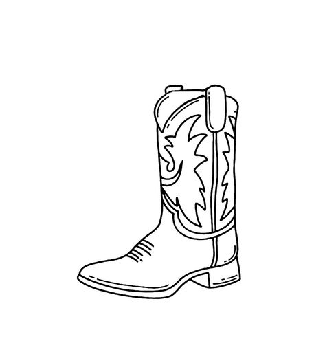 Cowboy Boot Tattoo Outline, Cowboy Boot Flash Tattoo, Cowboy Boot Line Art, Boots Tattoo, Boot Tattoo, Cowboy Boot Tattoo, Tattoo Practice, Tattoo Outline, Cowboy Boot