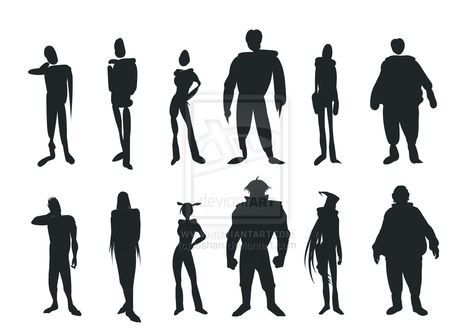 character silhouette practice by lushan.deviantart.com on @deviantART ★ || Please support the artists and studios featured here by buying this and other artworks in their official online stores • Find us on www.facebook.com/CharacterDesignReferences | www.pinterest.com/characterdesigh | www.characterdesignreferences.tumblr.com |  www.youtube.com/user/CharacterDesignTV and learn more about #concept #art #animation #anime #comics || ★ Silhouette Character Design Concept Art, Character Silhouette Design, Character Design Silhouette, Character Silhouette, Silhouette Sketch, Animation Anime, Character Model Sheet, Art Animation, Character Design Sketches