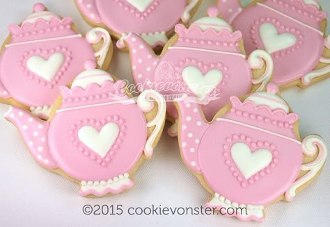 Baby Tea Party, Tea Cup Cookies, Tea Party Cookies, Pink Tea Party, Super Cookies, Teapot Cake, Teapot Cookies, Cup Cookies, Baby Tea