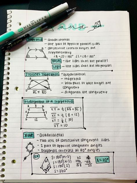 Geometry Notes Aesthetic, Geometry Notes High School, Notes High School, Math Decorations, Aesthetic Geometry, Notes Math, High School Aesthetic, Geometry Notes, Notes Aesthetic